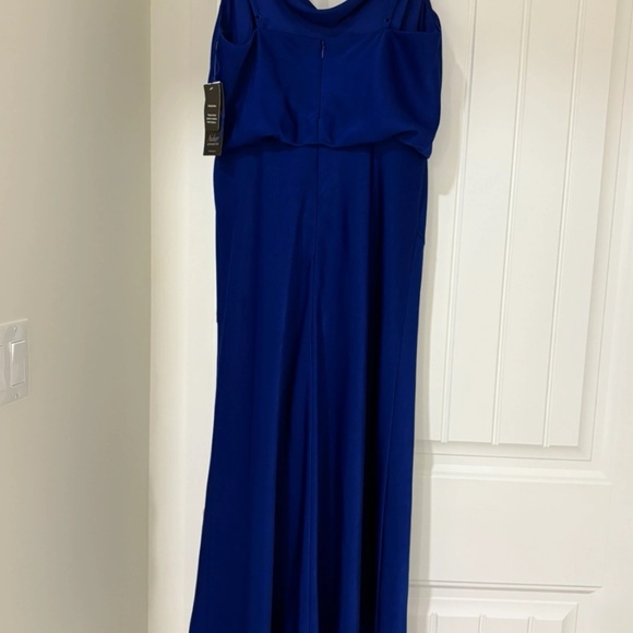 Cobalt Blue Midi Dress - Aidan Mattox - Picture 3 of 6